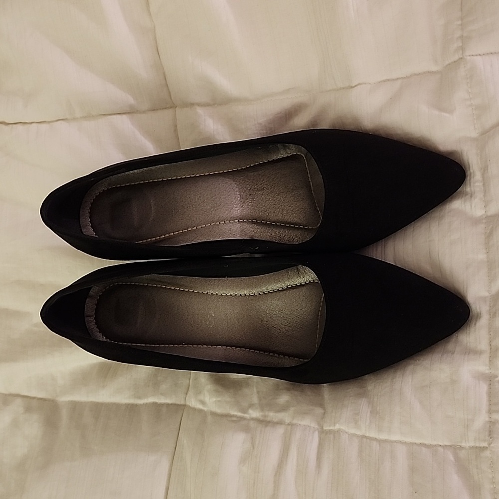 Comodo Suede Pumps Black Size 6.5